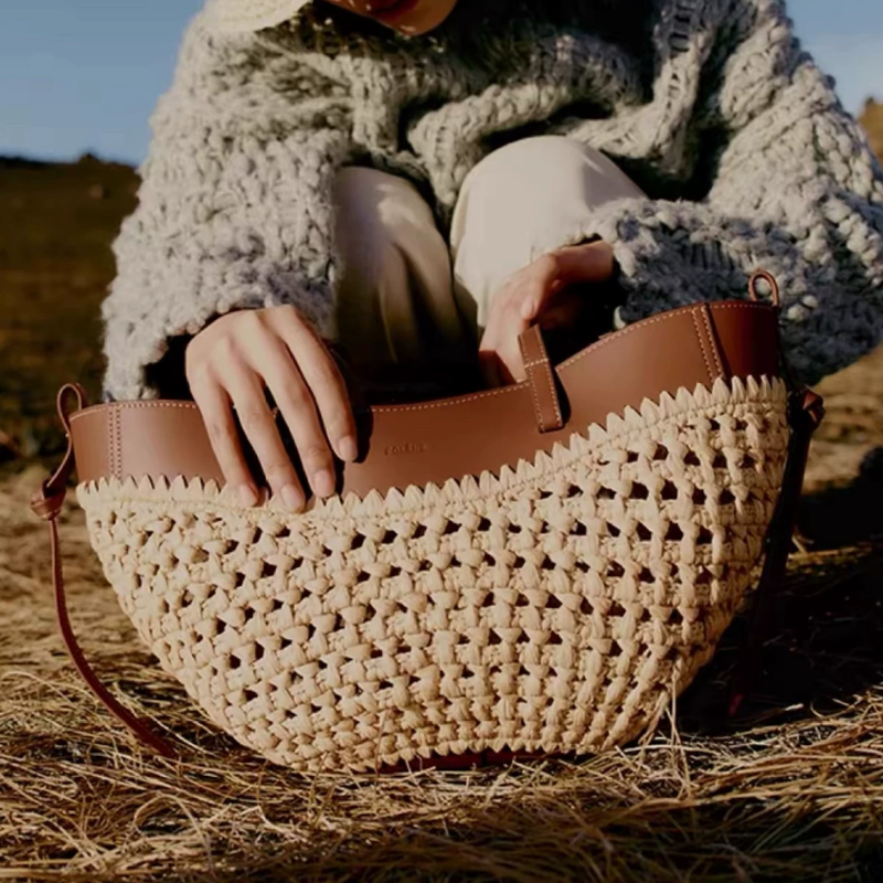 Luxury Beach Bags Ysl - 2026 Yazlık Oymalı Rafya ve PU