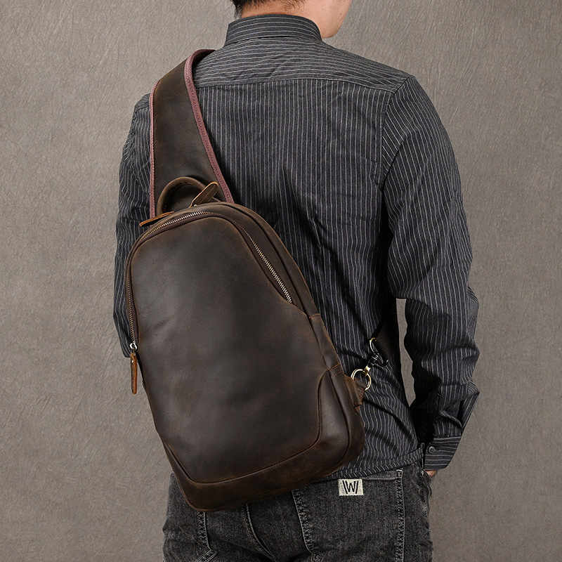Half Moon Bag Suede - Büyük boy nedensel göğüs çanta hakiki