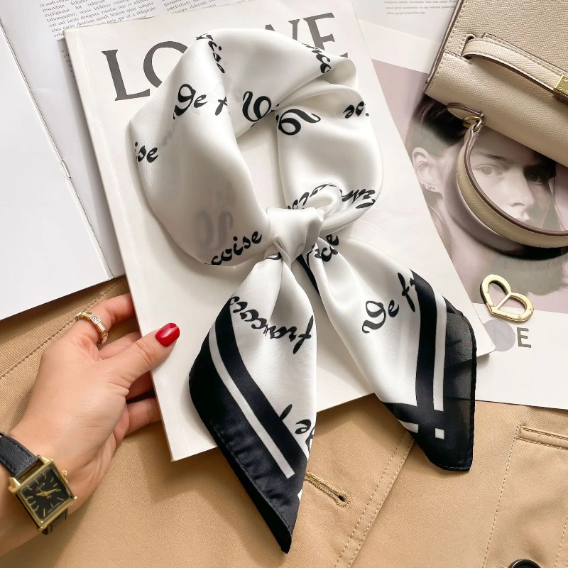 Luxury Bags Online - Kadınlar Lüks Ipek Saten Kare Eşarp