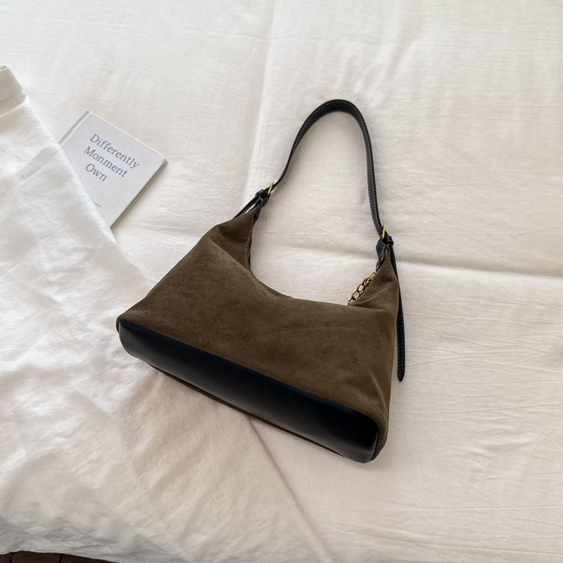 Retro süet kadın omuz çantası, - Half Moon Bag Suede incelemesi ve fiyatı