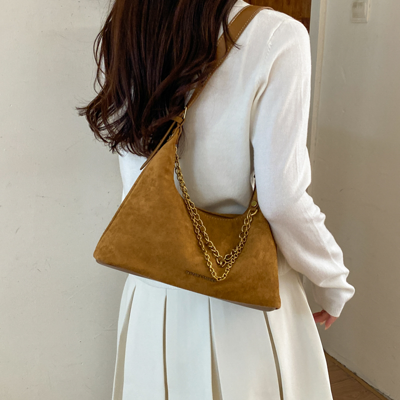 Retro süet kadın omuz çantası, - Half Moon Bag Suede incelemesi ve fiyatı
