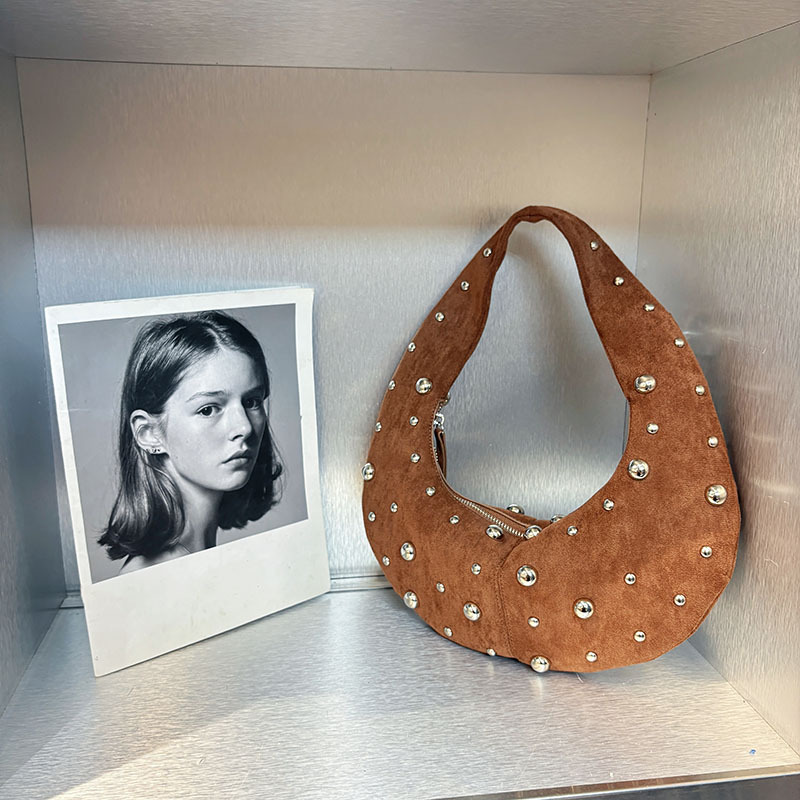 Vintage Perçinli Suni Süet Yar - Half Moon Bag Suede incelemesi ve fiyatı